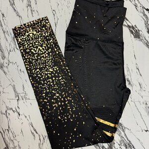 NWOT - Black and Gold Leggings Size M